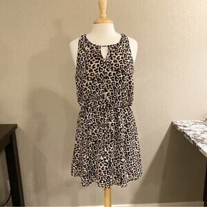 Xhilaration Cheetah Print Sleeveless Dress Fully Lined Size L